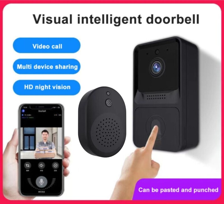 Smart Wireless WiFi Doorbell Intercom Video Camera Door Ring Bell ChimeSecurity-image
