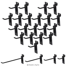 20 Pack Slatwall Hooks Heavy Duty Metal Panel Display Hooks for Garage Shop