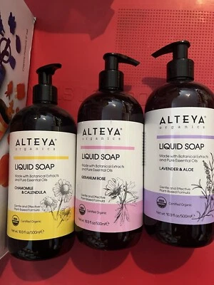 Alteya Organics Liquid Soap Hand/Body Wash Essential Oils 3 Bottles Dated 01-25