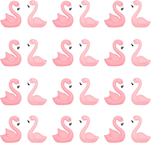 24 Pieces Flamingo Cupcake Topper Mini Flamingo Figurines for Flamingo Party Dec