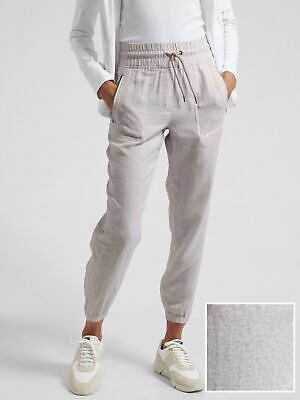 NWT ATHLETA Cabo Linen Jogger Micro Cheetah Abalone Grey Style #988237, Size 4 | eBay