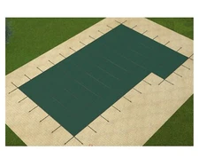 Loop Loc Ultra Loc III Green Solid Swimming Pool Safety Covers w/ Drain & Step