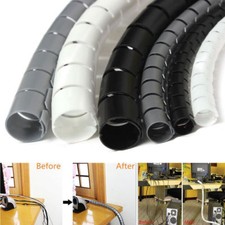 2M 10mm/16mm/28mm Spiral Cable Wrap Tidy Cord Wire Banding Storage Organizer  