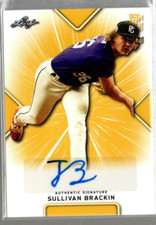 2021 Leaf Perfect Game Showcase Yellow #BASB1 Sullivan Brackin Auto /20