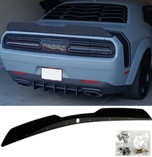 Rear Decklid Spoiler add on Wicker bill For 15-23 Challenger w/ Backup Camera