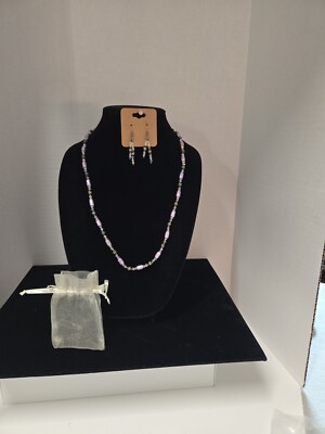 Unbranded 28'' Multi Purpose Magnetic Necklace And Matching Earrings Purple
