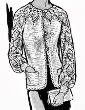 573 Vintage PINEAPPLE JACKET Pattern to Crochet Reproduction SZ 10-16