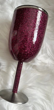 Vaso Juicy Ciruela Brillo Estrás 10oz Vidrio WIne Acero Inoxidable Sellado