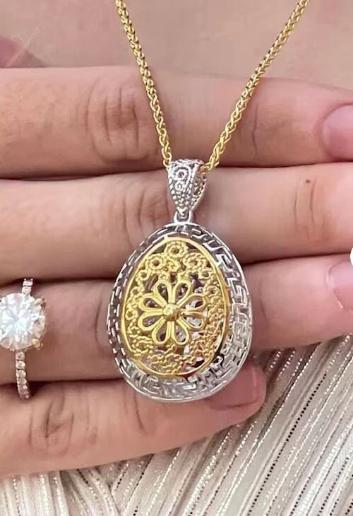 Ювелирные изделия для женщин из золота 24 карата с древнегреческим ключом и бриллиантами меандр 3 карата - Изображение 2 из 4