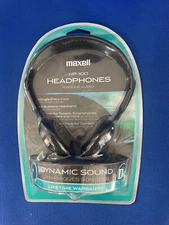 *MAXELL HP-100 LIGHTWEIGHT SINGLE CORD ADJUSTABLE  STEREO HEADPHONES