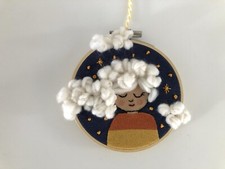 Stickbild Stickrahmen Unikat 10 cm Geburt Baby Geschenk