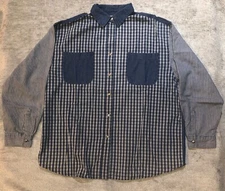 VINTAGE Gitano 80’s 90’s Denim Chambray Shirt Women’s XL With One Missing Button