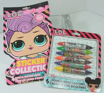 LOL Surprise Jumbo Double Sided Crayons plus 4 sheets Sticker ...