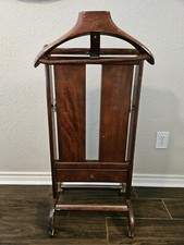 Vintage Italian HENRY HANGER Wood Valet Butler Rack Suit Stand Pants Holder Rare