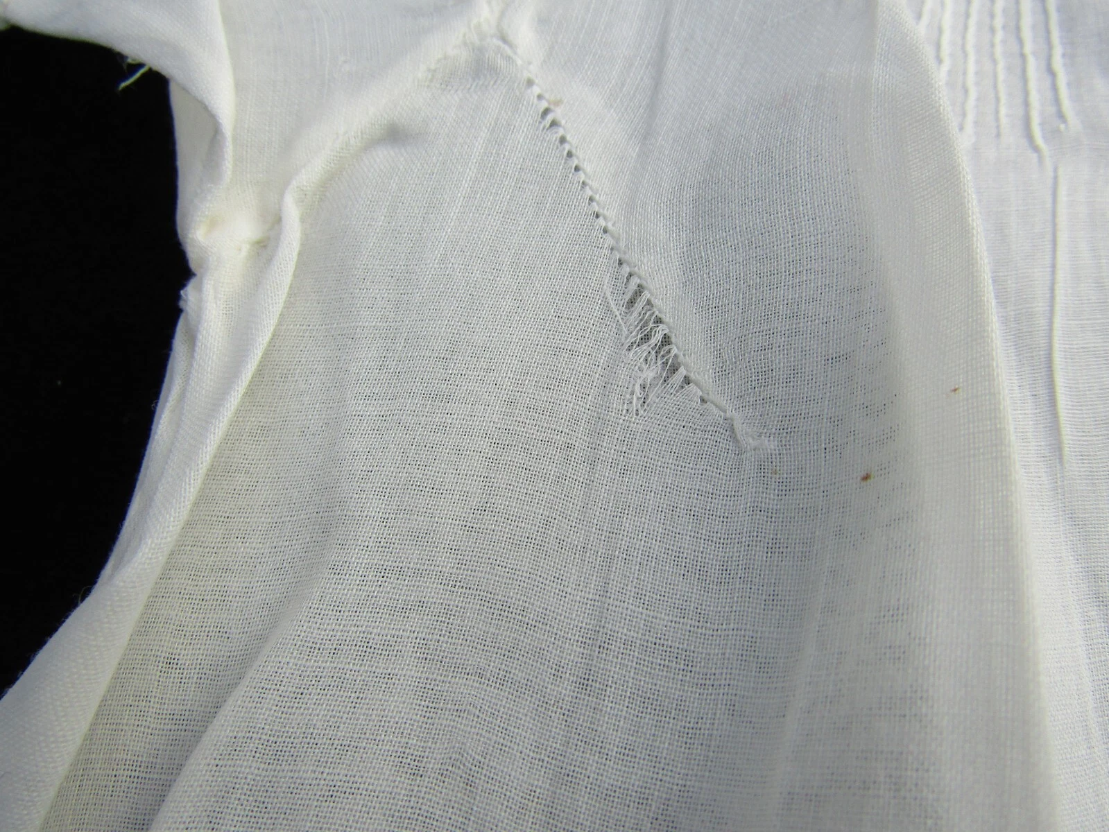 OFF WHITE Vestito bambina bianco sporco ricamo da 6 a 12 mesi vintage G