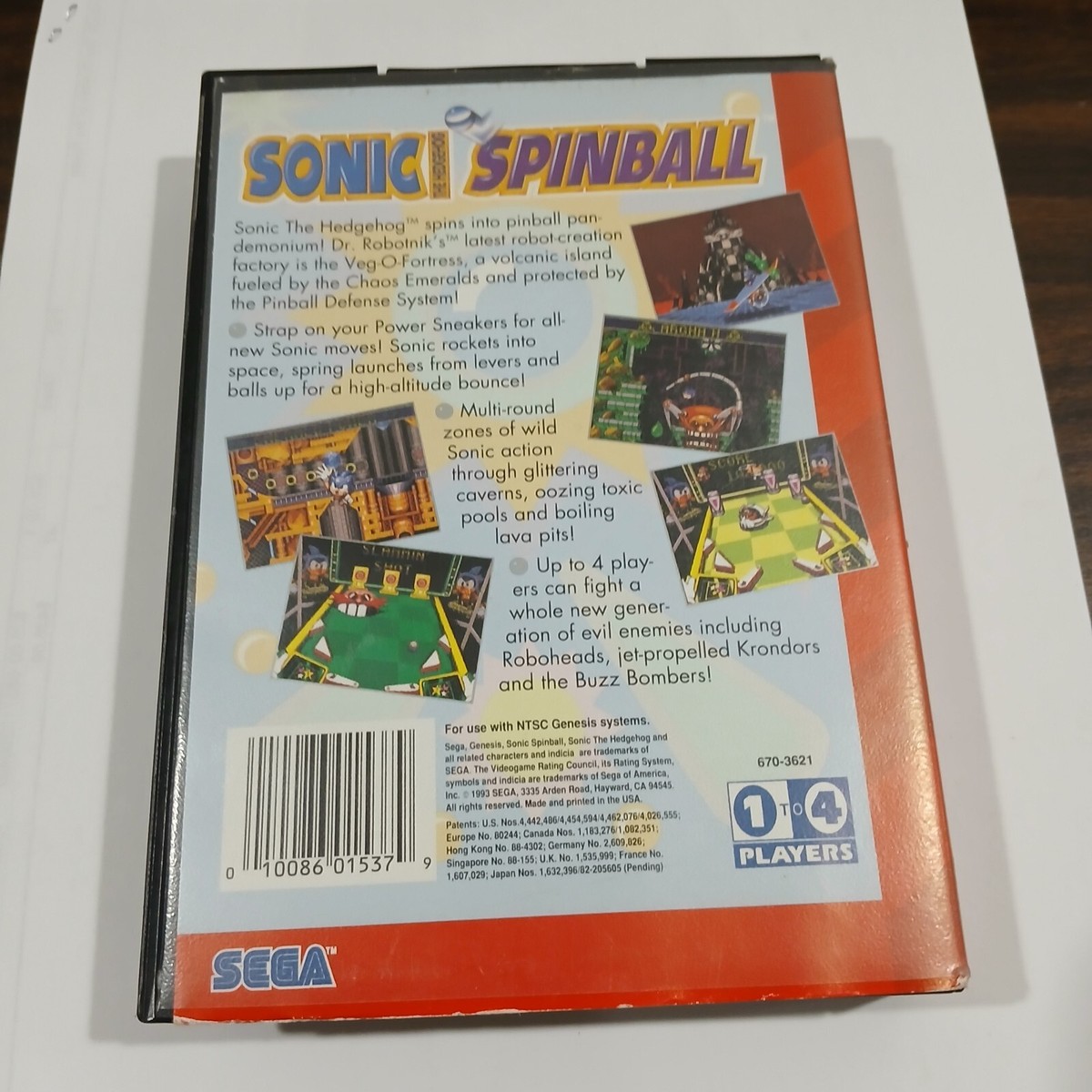 Sonic The Hedgehog Spinball / Pinball SEGA Genesis Game Complete