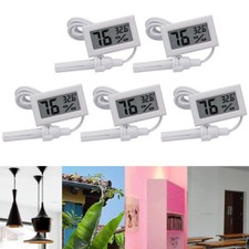 5Pcs Digital Vivarium Thermometer For Snakes Lizards Spiders Reptiles With Probe