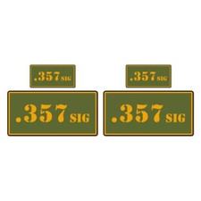 .357 Sig Olive Ammo Box Set Vinyl Decal Sticker 2 1x2 2 2x4 8375