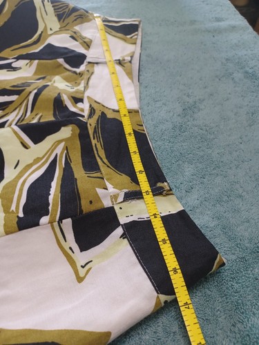 Tropical Midi White Black Lime Green Olive Floral Sherry Taylor Skirt Size L - Picture 9 of 11