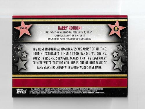 American Pie 2011 Hollywood Walk of Fame Card HWF-44 Harry Houdini - Picture 2 of 2