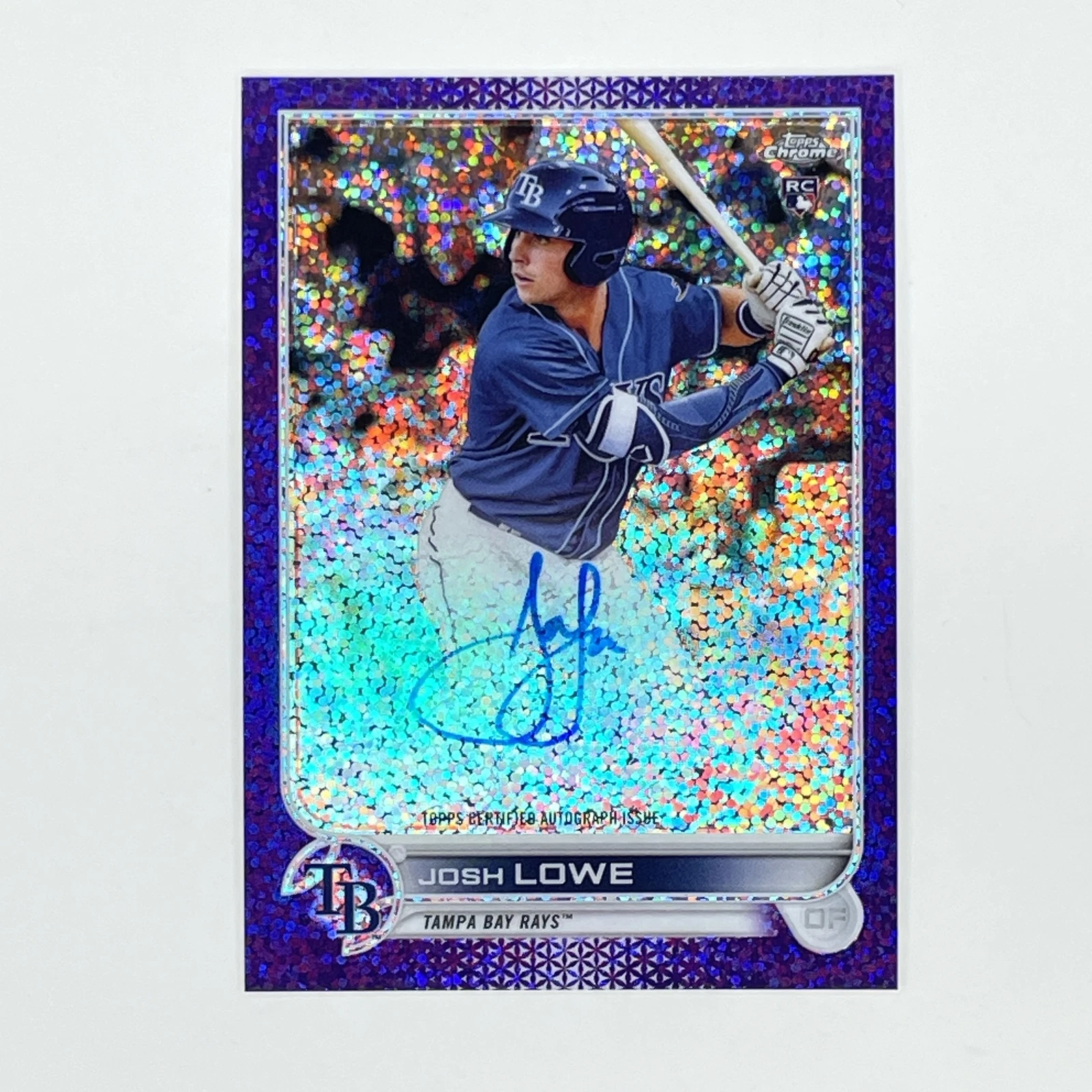 2022 Topps Chrome Rookie Auto Purple Speckle Refractor Josh Lowe /299 #RA-JL