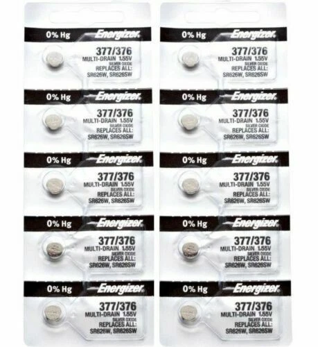 Energizer 377 376 WATCH BATTERY SR626SW SR626W Silver Oxide Battery 50 Batteries - Image 2 of 2