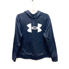 Under Armour Womens Black Loose Fleece Drawstring Long Sleeve Pullover Hoodie L