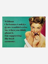 Christmas Card Funny Christmas Cookies Gold Foil Design Design Card NEW