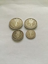 1871 Queen Victoria Maundy Set U.N.C. Over 150 Years Old (92.5%silver)AS STRUCK