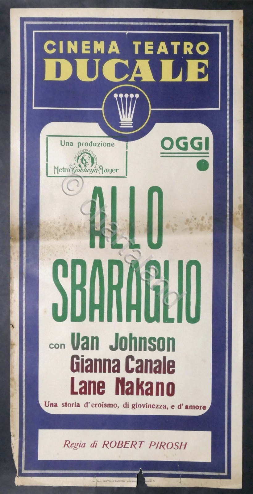 Locandina originale film Allo sbaraglio (1951) - Regia di Robert Pirosh
