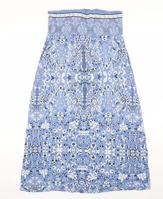 Max Studio Damen Blau Baumwollmischung A-Linie Größe M