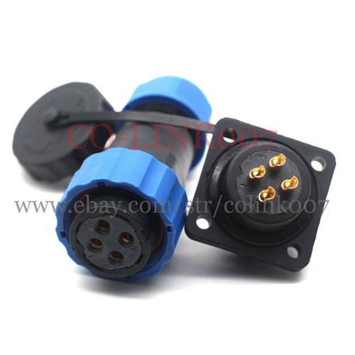 SD20 4Pin Waterproof Connector,IP67 Aviation Electrical Bulkhead Industrial Plug - Picture 4 of 7