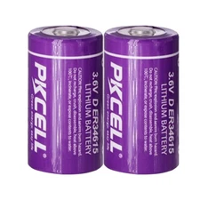 2 PCS PKCELL ER34615 Lithium Batteries 3.6V Bulk