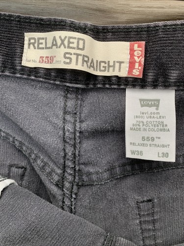 VTG Levi's 559 Corduroy Pants Men's 36x30 Trousers Straight Cord Y2K Hip-Hop - Picture 12 of 12