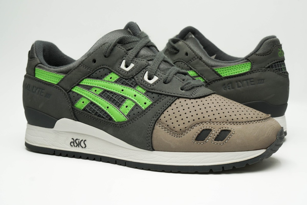 ASICS GEL LYTE 3 USED SIZE 8.5 RONNIE FIEG KITH SUPER GREEN GREY 