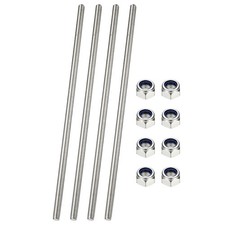 4 Pcs Fully Threaded Rod, M8 x 400mm Right Hand Thread Bar Studs with Nuts
