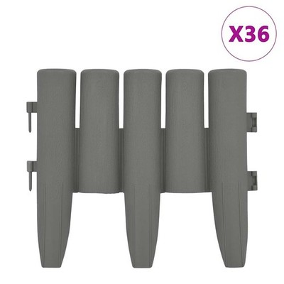 Lawn Edgings Landscape Edging Outdoor Barrier Edging Border 36 pcs PP vidaXL