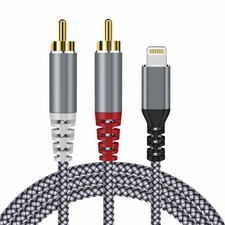 MFi Certified Compatible with Lightning to RCA Cable Audio Aux Adapter, 6.6...