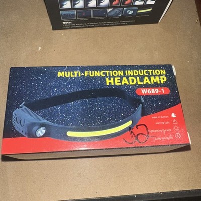 Multi-Function Induction LED Headlamp W689-1, Motion Sensing | USB Rechargeable.