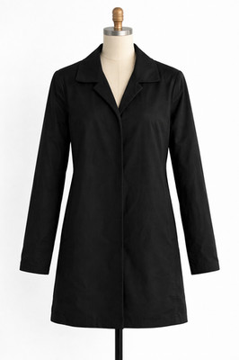 Theory Jacket Size Small Black Button Front  Rain Jacket Cotton Polyamide