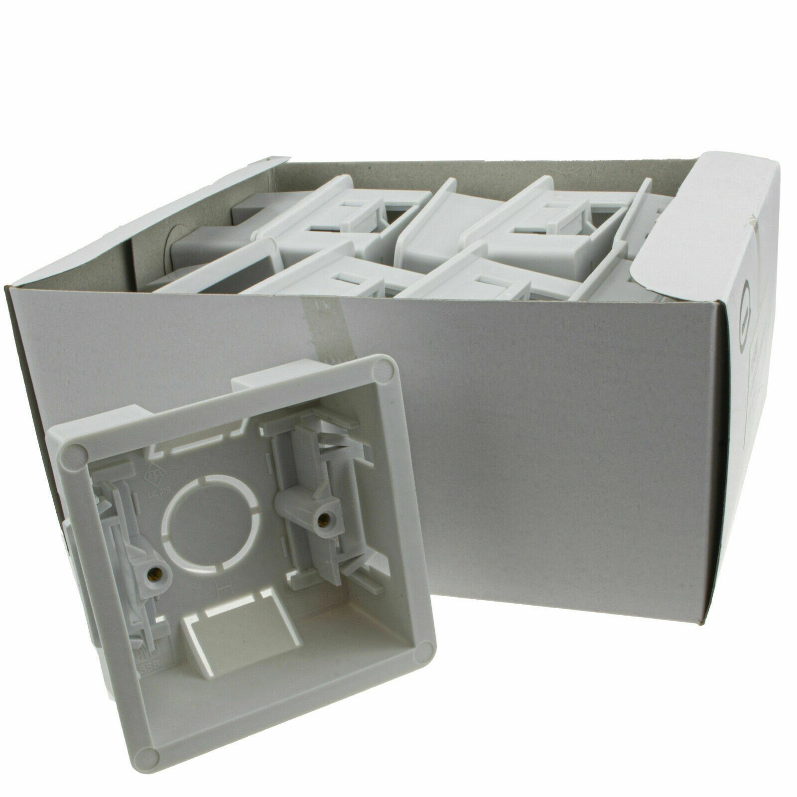 Dry Lining Plasterboard Pattress Back Box 1 Gang for Faceplate 35mm [10 Pack]