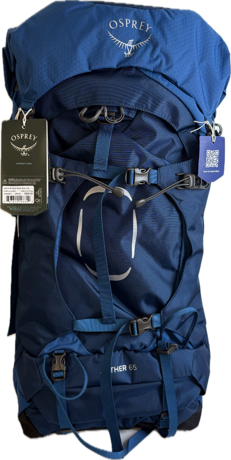 Osprey Aether 65 Deep Water Blue L/XL (Nuevo con etiquetas/sin usar)