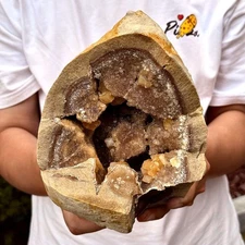 7.74LB Natural turtle-back calcite crystal cave, quartz crystal mineral specimen