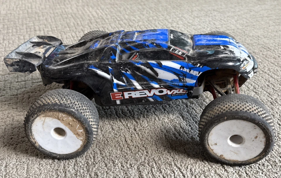 Traxxas Mini E-Revo 1/16 Scale Remote Truck VXL RTR Dirty Untested For Parts - Image 2 of 4