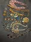 Vintage Costume Jewelry Lot Necklaces Brooches Bracelets Earrings