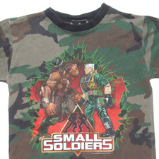 Vintage 90s Small Soldiers T-Shirt 1998 Long Sleeve Movie Camo Youth