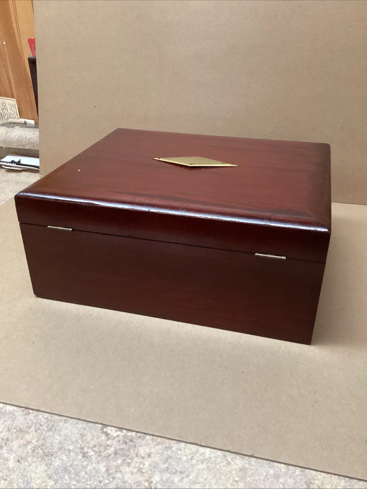 "Caja de cubiertos vintage Rogers con cerradura de cajón y llave 11,5""x5"" x9,5""" Foto 4 de 4