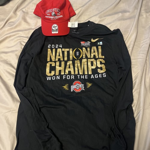Ohio State 2024-25 Champions Nike Long Sleeve Medium And 47 Hat Nwt $84