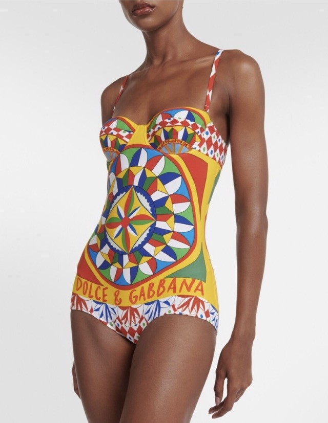 Dolce & Gabbana'carretto' One-piece Swimsuit Women's IT Size 5 US