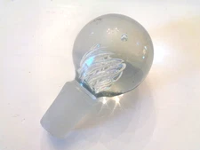 LOVELY BLENKO CRYSTAL CLEAR GLASS STOPPER WITH AIR SWIRLS INSIDE